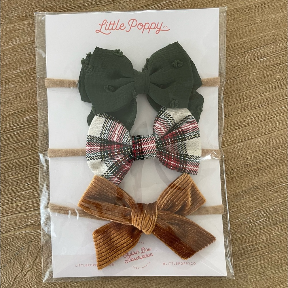 Little poppy co Christmas nylon bows